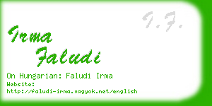 irma faludi business card